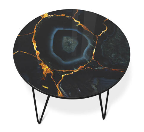 Стол журнальный Sheffilton SHT-CT27 титановый кварц/черный муар