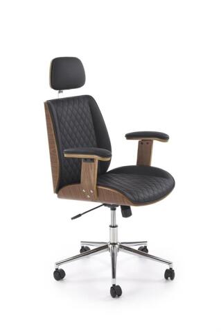 Кресло компьютерное HALMAR TIMBER черный/орех