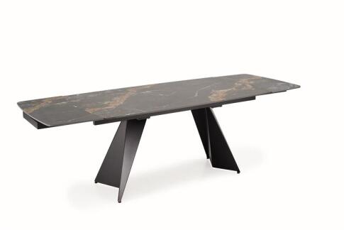 Стол обеденный HALMAR ARMANI черный мрамор/черный 165-241/90
