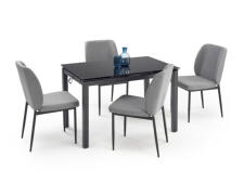 Комплект HALMAR JASPER (стол + 4 стула) серый/черный