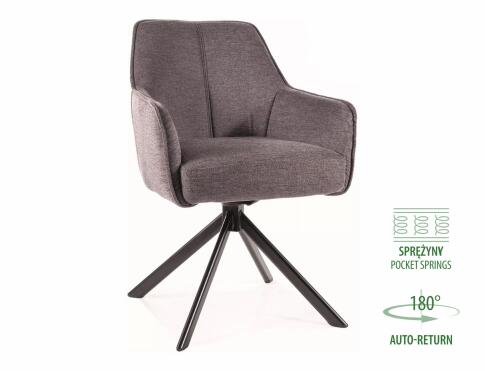 Стул SIGNAL NOTTI Brego 18 серый/черный, поворотный