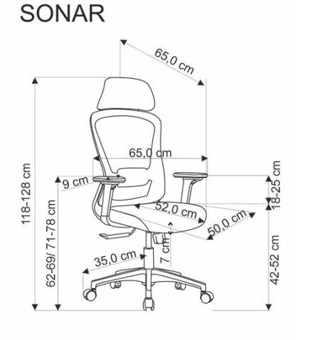 Кресло компьютерное HALMAR SONAR черный