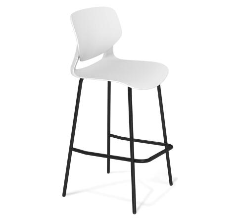 Стул полубарный Sheffilton SHT-ST59/S196 белый/черный муар
