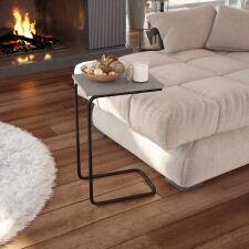 Стол журнальный Sheffilton SHT-CT9 артикул СЖ-87 бетон чикаго светлый/черный муар