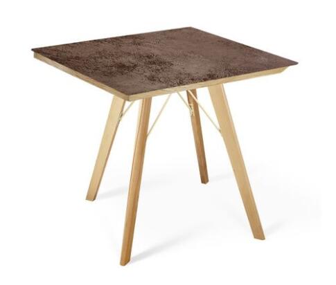 Стол Sheffilton SHT-TU9/ТT8 70/70 ДУБ/керамика прозрачный лак/коричневая сепия