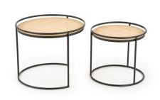 Комплект HALMAR MANADO (2 стола журнальных) натуральный/черный