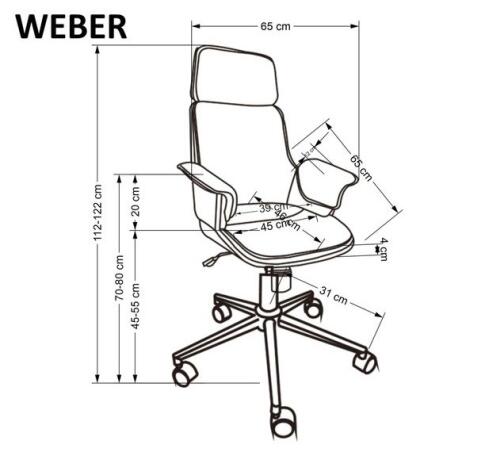 Кресло компьютерное HALMAR WEBER ореховый/черный