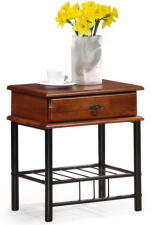 Тумба прикроватная HALMAR FIONA античная черешня/черный