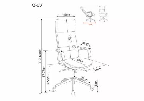 Кресло компьютерное SIGNAL Q-03 серый/хром