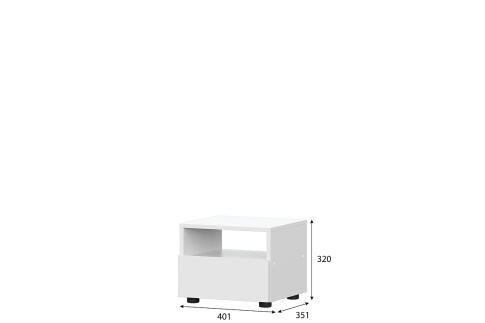 Тумба прикроватная NN Мебель (МС Токио) Белый текстурный