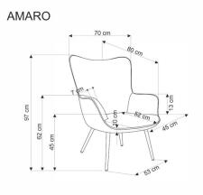 Кресло HALMAR AMARO серый