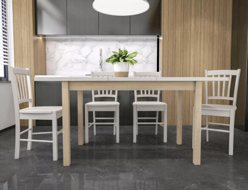 Стол обеденный SIGNAL ADAM кашемир/дуб кремона 90-125/65