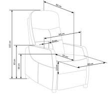 Кресло HALMAR FELIPE 2 раскладное, темно-синий/венге