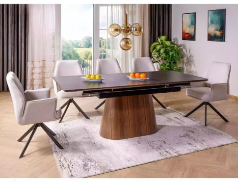 Стол обеденный SIGNAL MONACO черный/орех 160-200/90