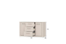 Комод NN Мебель (МС Калипсо К) 3 ящика двухстворчатый Меланж