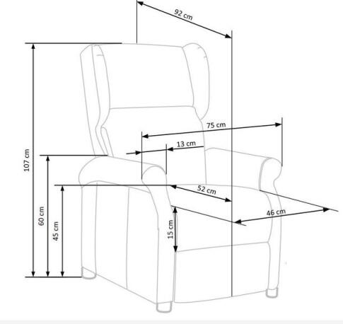 Кресло HALMAR AGUSTIN M раскладное, серый