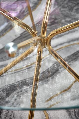 Стол обеденный HALMAR RONDO прозрачный/золотой 110