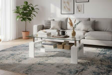 Стол журнальный HALMAR DIANA INTRO прозрачный/белый, 100/60/45