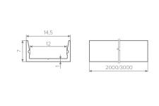 Профиль накладной AQ FORM для LED лент 15х7 3 м алюминий