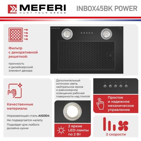 Вытяжка кухонная MEFERI INBOX45BK POWER