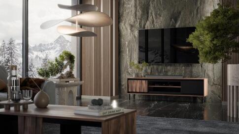 Тумба под теле/видео аппаратуру HALMAR SWING RTV-1 орех/черный