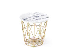 Стол журнальный HALMAR HARISSA G золотой/белый мрамор