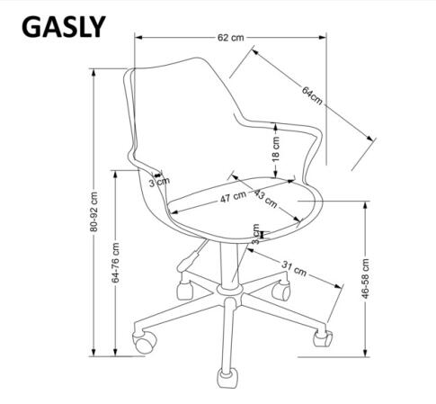 Кресло компьютерное HALMAR GASLY белый