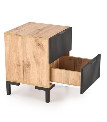 Тумба прикроватная HALMAR NELA дуб вотан/черный