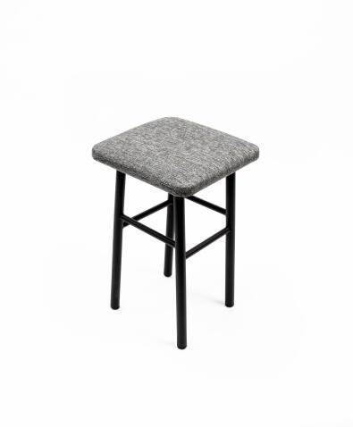 Табурет ВВР Классик серый/черный, рогожка