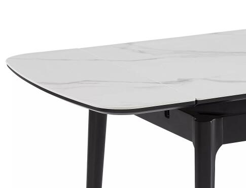 Стол обеденный SIGNAL SENTO белый лак/черный 120-180/80