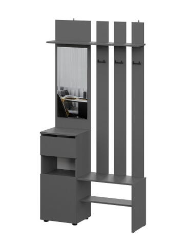 Вешалка NN Мебель (МС Денвер К) Графит серый, с зеркалом