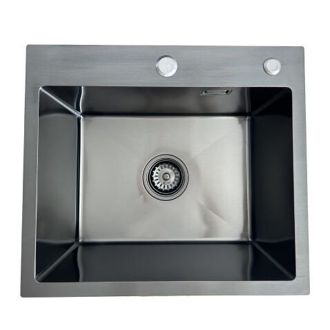 Кухонная мойка из нержавейки BLANTEK LS-5044B Nano black