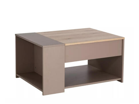 Стол журнальный SIGNAL DROP дуб/бежевый 80/60/42-56