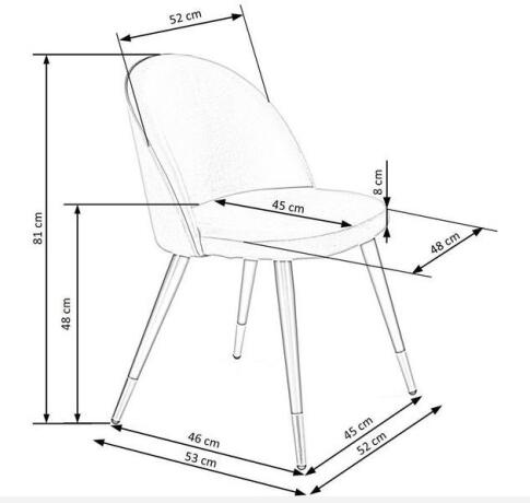 Стул HALMAR K315 серый/черный/золотой
