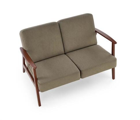 Диван HALMAR MILANO 2S tap. Castel 39 оливковый/орех