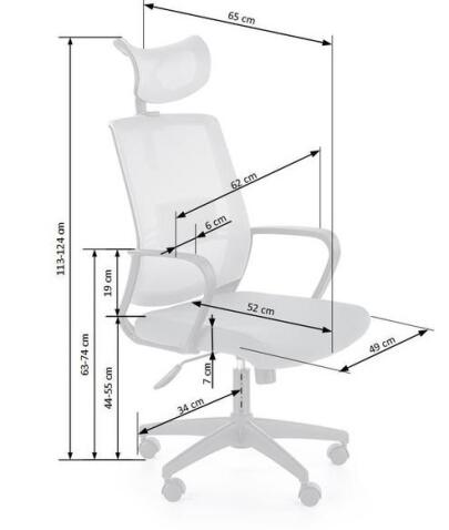 Кресло компьютерное HALMAR ARSEN серый/черный