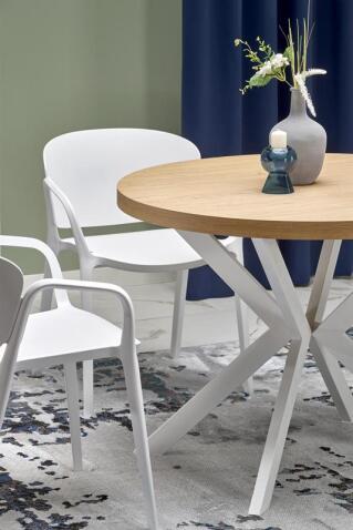 Стол обеденный HALMAR PERONI дуб золотой/белый 100-250/100