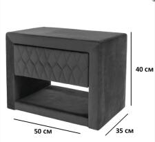 Тумба прикроватная SIGNAL AZURRO Velvet Bluvel 14 серый