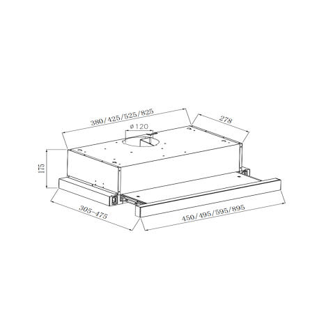 Вытяжка WEISSGAUFF TEL 500 Black Glass