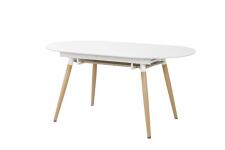 Стол обеденный HALMAR CALIBER белый матовый/дуб сан ремо 160-200/90