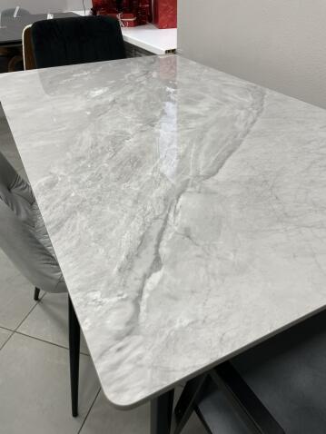 Стол обеденный SIGNAL IVY серый/черный 140/80