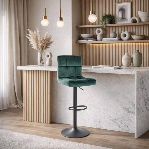 Стул барный SIGNAL C105 Velvet Bluvel 78 зеленый/черный