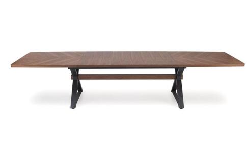 Стол обеденный HALMAR BARON орех/черный 200-350/100