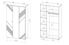 Шкаф NN Мебель (МС Байкал К) Дуб Золотой/Графит, трехстворчатый (SAFE)