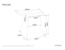 Стол обеденный SIGNAL RION белый лак/черный 90