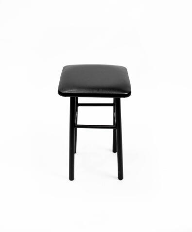 Табурет ВВР Классик черный/черный, экокожа