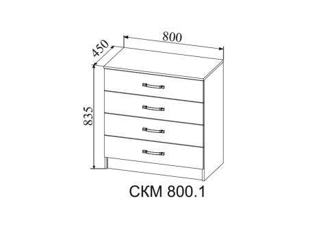 Комод ДСВ (МС Софи) СКМ 800.1 Сонома/Белый