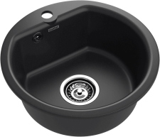 Кухонная мойка GRANFEST SMART SM-435 черный + сифон