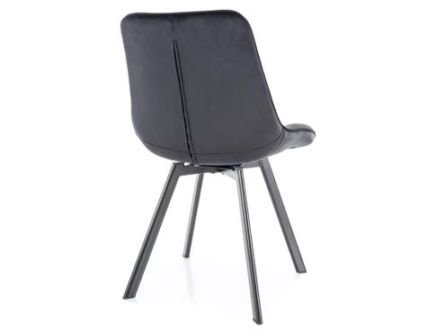 Стул SIGNAL MONTI Velvet Bluvel 19 черный/черный, поворотный