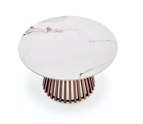 Стол журнальный HALMAR CARINA бежевый мрамор/орех